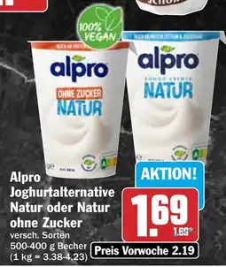 AEZ Alpro Jogurtalternative Natur oder Natur ohne Zucker Angebot