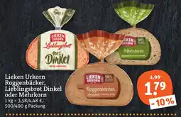 tegut Lieken Urkorn Roggenbäcker, Lieblingsbrot Dinkel oder Mehrkorn Angebot