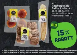 tegut Herzberger Bio-Aufbackbrötchen oder -Baguette Angebot