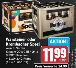 AEZ Warsteiner oder Krombacher Spezi Angebot