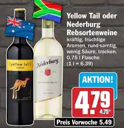 AEZ Yellow Tail oder Nederburg Rebsortenweine Angebot