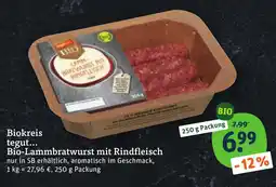 tegut Biokreis tegut... Bio-Lammbratwurst mit Rindfleisch Angebot