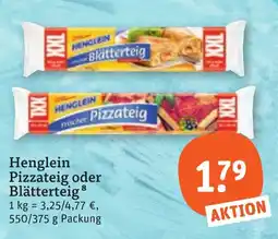 tegut Henglein Pizzateig oder Blätterteig Angebot