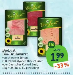 tegut BioLust Bio-Brühwurst Angebot