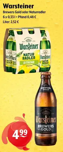 Getränke Hoffmann Warsteiner Brewers Gold oder Naturradler Angebot