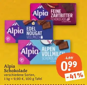 tegut Alpia Schokolade Angebot