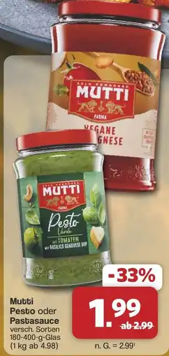 Famila Nord West Mutti Pesto oder Pastasauce Angebot