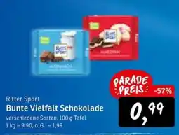 KONSUM Ritter Sport Bunte Vielfalt Schokolade Angebot