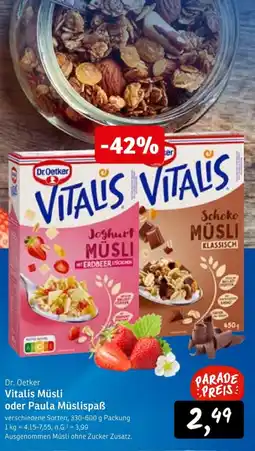 KONSUM Dr. Oetker Vitalis Müsli Angebot