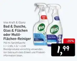 KONSUM Viss Kraft & Glanz Bad & Dusche, Glas & Flächen oder Multi-Flächen-Reiniger Angebot