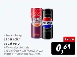 KONSUM schwip schwap, pepsi oder pepsi zero Angebot
