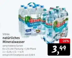 KONSUM Vitrex natürliches Mineralwasser Angebot