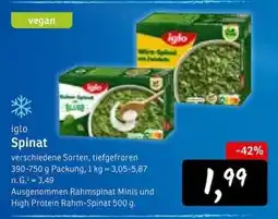 KONSUM iglo Spinat Angebot