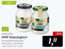 KONSUM EDEKA Bio WWF Naturjoghurt Angebot