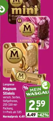 Wasgau Langnese Magnum Stieleis Angebot