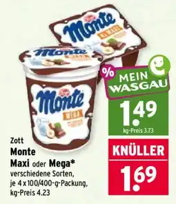 Wasgau Zott Monte Maxi oder Mega* Angebot