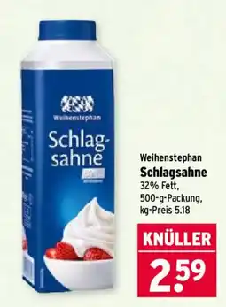 Wasgau Weihenstephan Schlagsahne Angebot