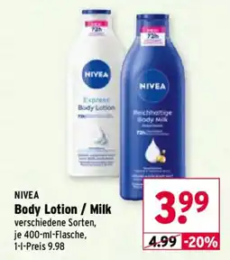 Wasgau NIVEA Body Lotion / Milk Angebot