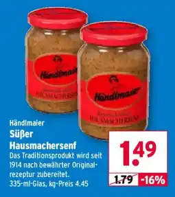 Wasgau Händlmaier Süßer Hausmachersenf Angebot