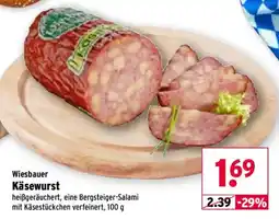 Wasgau Wiesbauer Käsewurst Angebot