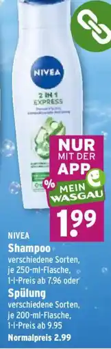 Wasgau NIVEA Shampoo oder Spülung Angebot