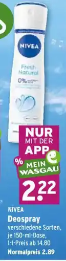 Wasgau NIVEA Deospray Angebot