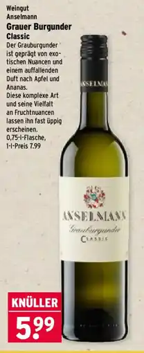 Wasgau Weingut Anselmann Grauer Burgunder Classic Angebot