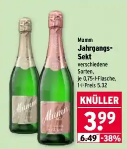 Wasgau Mumm Jahrgangs-Sekt Angebot