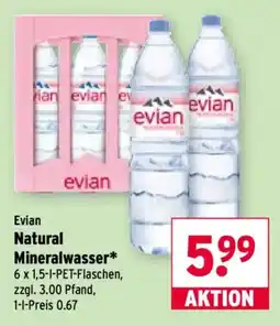 Wasgau Evian Natural Mineralwasser Angebot