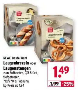 Wasgau REWE Beste Wahl Laugenbrezeln oder Laugenstangen Angebot
