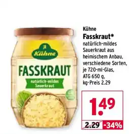 Wasgau Kühne Fasskraut Angebot