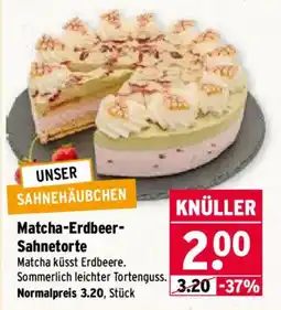 Wasgau UNSER SAHNEHÄUBCHEN Matcha-Erdbeer-Sahnetorte Angebot