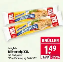 Wasgau Henglein Blätterteig XXL Angebot