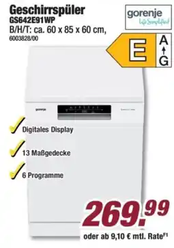 Poco Geschirrspüler gorenje Angebot