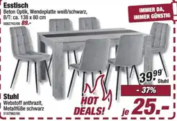 Poco Stuhl Webstoff anthrazit, Metallfüße schwarz Angebot