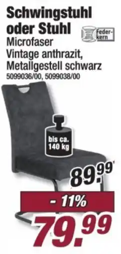 Poco Schwingstuhl oder Stuhl Microfaser Angebot