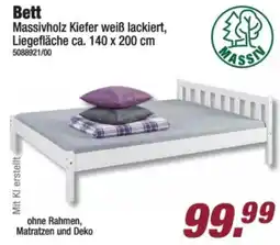 Poco Bett Massivholz Kiefer weiß lackiert Angebot