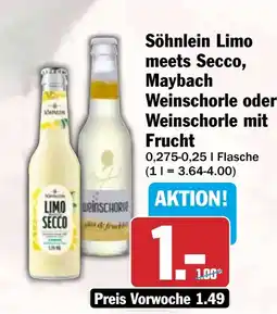 HIT Ullrich Söhnlein Limo meets Secco, Maybach Weinschorle oder Weinschorle mit Frucht Angebot