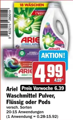 HIT Ullrich Ariel Waschmittel Pulver, Flüssig oder Pods Angebot