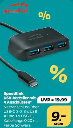 Netto Speedlink USB-Verteiler mit 4 Anschlüssen Angebot