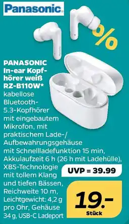 Netto Panasonic In-ear Kopfhörer weiß RZ-B110W Angebot