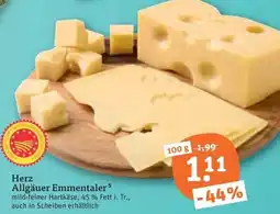 tegut Herz Allgäuer Emmentaler Angebot