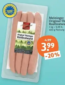 tegut Meininger Original Thüringer Rostbratwurst Angebot