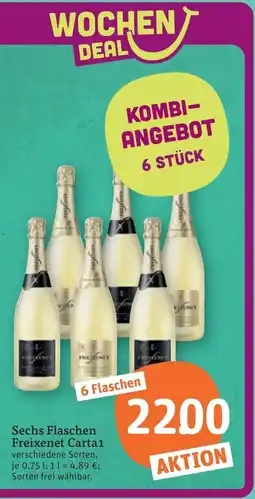 tegut Sechs Flaschen Freixenet Carta Angebot