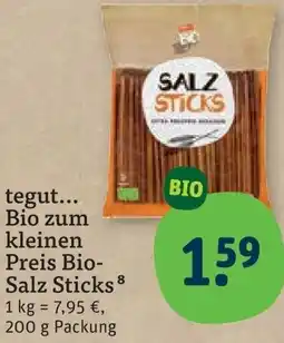 tegut tegut... Bio zum kleinen Preis Bio Salz Sticks Angebot