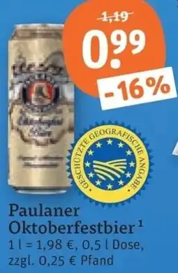 tegut Paulaner Oktoberfestbier Angebot