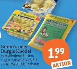 tegut Emmi's oder Burgis Knödel Angebot