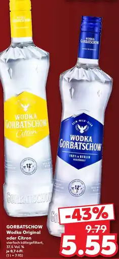 Kaufland GORBATSCHOW Wodka Original oder Citron Angebot