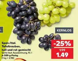 Kaufland Span./ital. Tafeltrauben, hell und rot gemischt Angebot