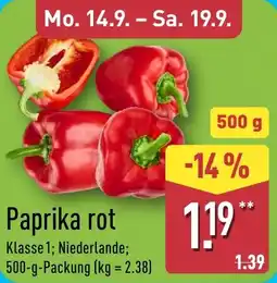 Aldi Nord Paprika rot Angebot